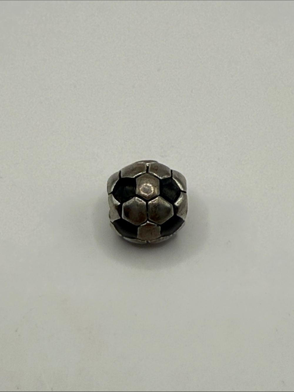 Vintage Silver Tone Soccer Ball Bracelet Charm